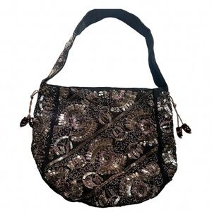 Black and Silver Sequin Handbag